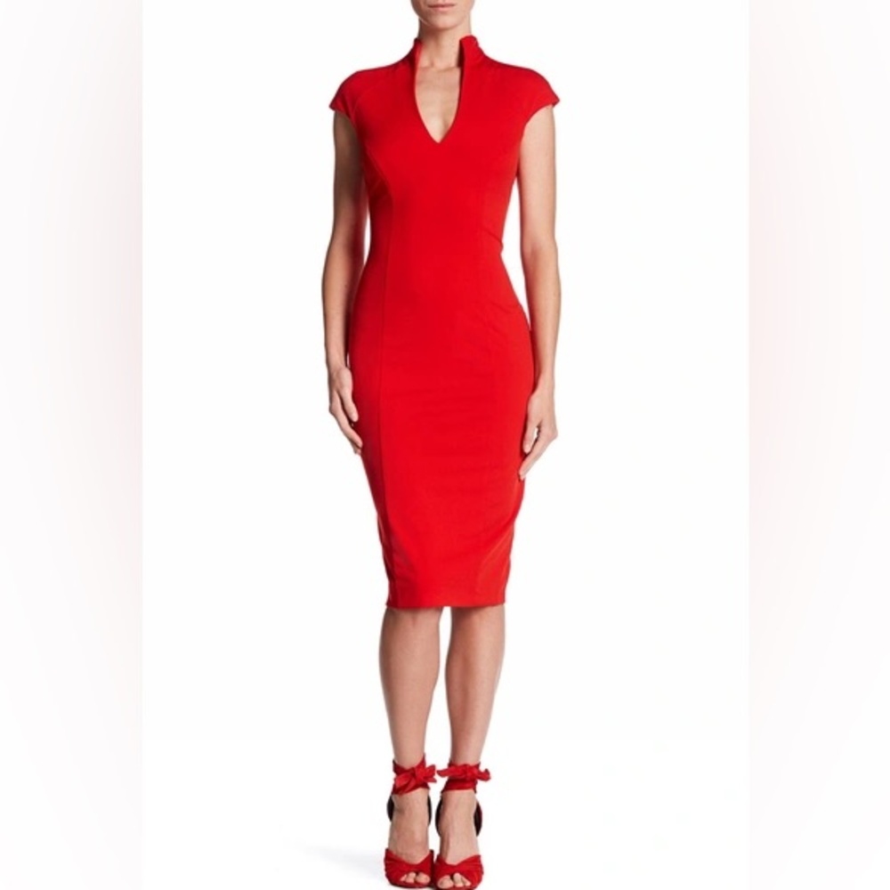 ALEXIA ADMOR Katrina Midi Dress NWT Fiery Red Small